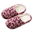 thumbnail image 2 of Eoperou 1 Pair Slippers Soft Bottom Leopard-print Plush Comfortable to Wear Warm Slippers for Daily Life, 2 of 8