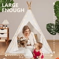 thumbnail image 4 of Tipi Tent Sumbababy para niños con funda de transporte de lona natural, 4 of 7