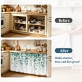 thumbnail image 4 of Eucalyptus Leaves Cabinet Curtain 32"Wx55"L,Dustproof Pantry Door Curtain W/ Self Adhesive Tape,Green Botanical Summer Spring Leaves Tall Storage Cover Privacy Drape for Bathroom Kitchen Laundry Room, 4 of 9