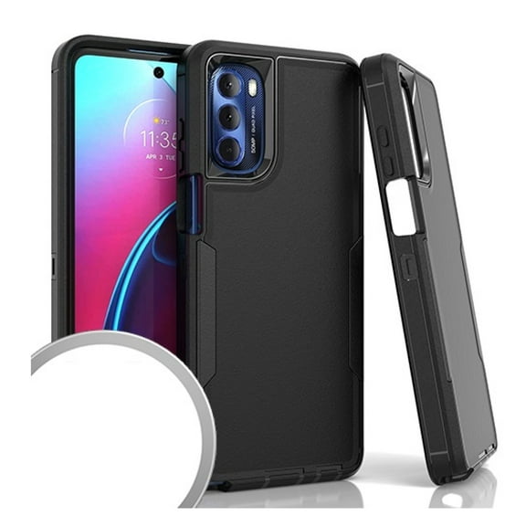 For Motorola Moto G Stylus 4g 2022 XT2211DL Tough Cover Case   Tempered Glass - Black