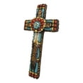 thumbnail image 6 of Rustic Southwestern Tribal Chic Feather With Colorful Floral Motifs Wall Cross, 6 of 9