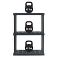 thumbnail image 3 of IRIS 3-Tier Shelving Unit, 33" Fixed Height, Medium Storage Organizer for Home, Garage, Basement, Shed and Laundry Room, 24"W x 12"D x 33"H, Made with Recycled Materials, Black, 3 of 6