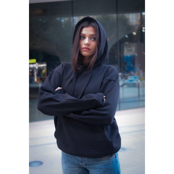 Sporty Streetwear Hoodie – Black Casual Hooded Sweatshirt, Sizes M-3XL
