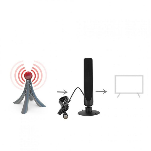 Antenne TV DVB-T-W, Antenne Amplifiée HD à Fort Gain, Pièce Ancienne de Rechange pour Réception en Mode DVB-T