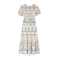 thumbnail image 3 of Robes pour Femmes 2024 Été Surdimensionnée Manches Courtes Col Rond Ample Imprimée Couleur Longue Robe Rabais de 50 % Liquidation!, 3 of 4