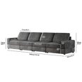 thumbnail image 7 of 138'' Black Corduroy Sectional Sofa, 4 Seater Modern Modular Oversized Upholstered Couch with Comfy Pillows Deep Seat And Square Arm For Living Room Bedroom Apartment Office (Black, 4 Seater), 7 of 7