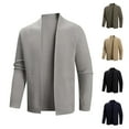 thumbnail image 4 of uikmnh Sweaters for Men New Men's Solid Color Stand Collar Fashion Casual Buttonless Sweater Jacket Size:L, 4 of 4