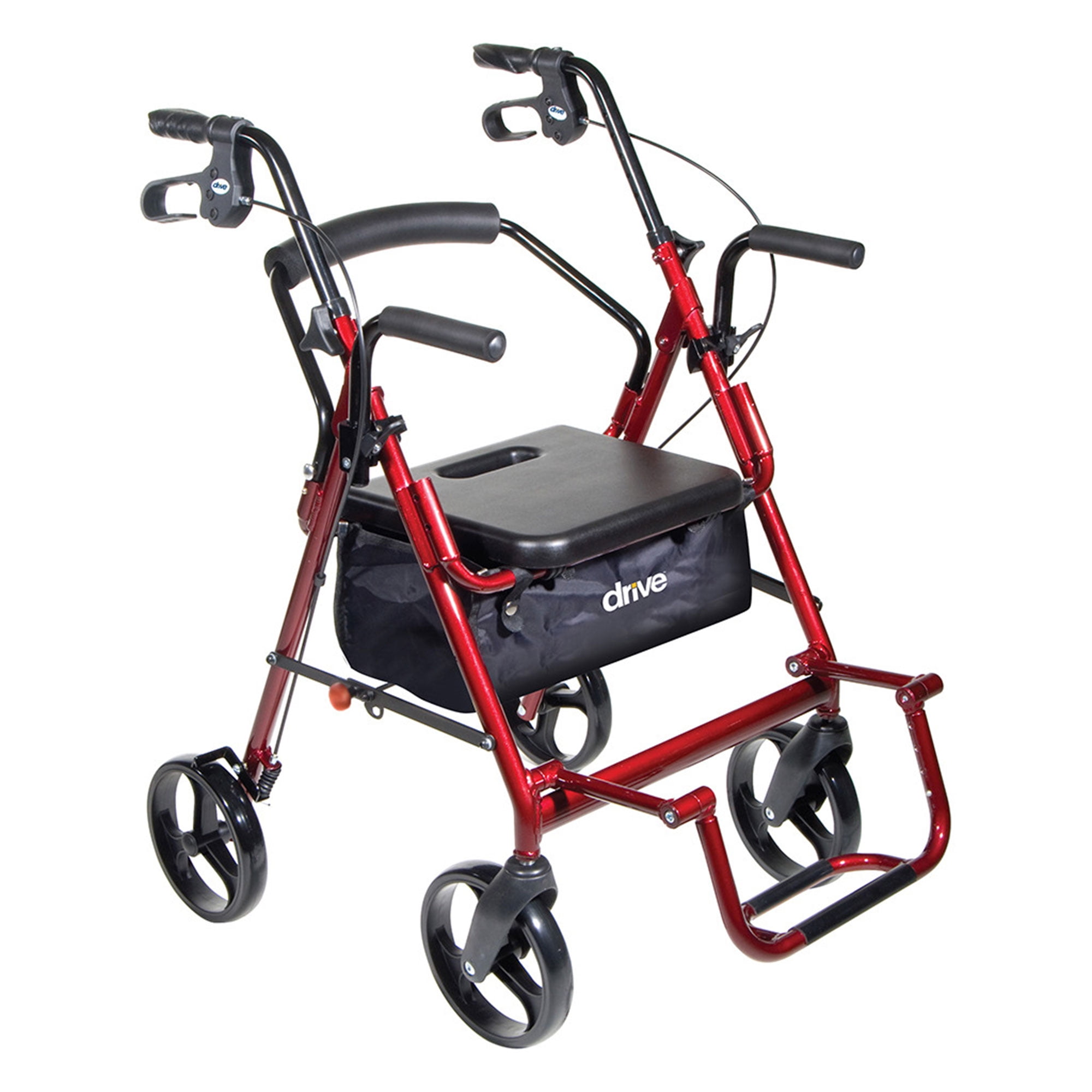 Hugo Elite Rollator Rolling Walker with Seat, Backrest and Saddle