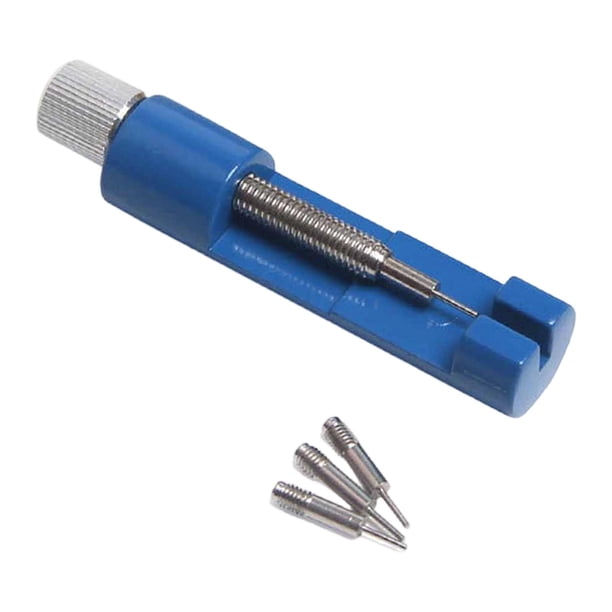 Herramienta portátil para quitar eslabones de correas de reloj, ideal para joyeros y fabricantes de relojes de pulsera. Azul