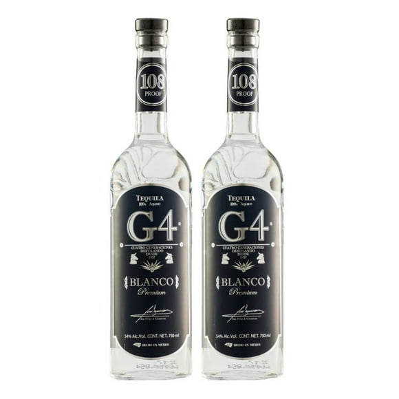 Duo Pack Tequila G4 Blanco Premium 54% Alc. 750 Ml G4 Tequila, Blanco