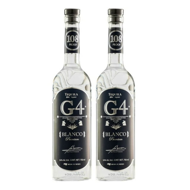 Duo Pack Tequila G4 Blanco Premium 54% Alc. 750 Ml G4 Tequila, Blanco