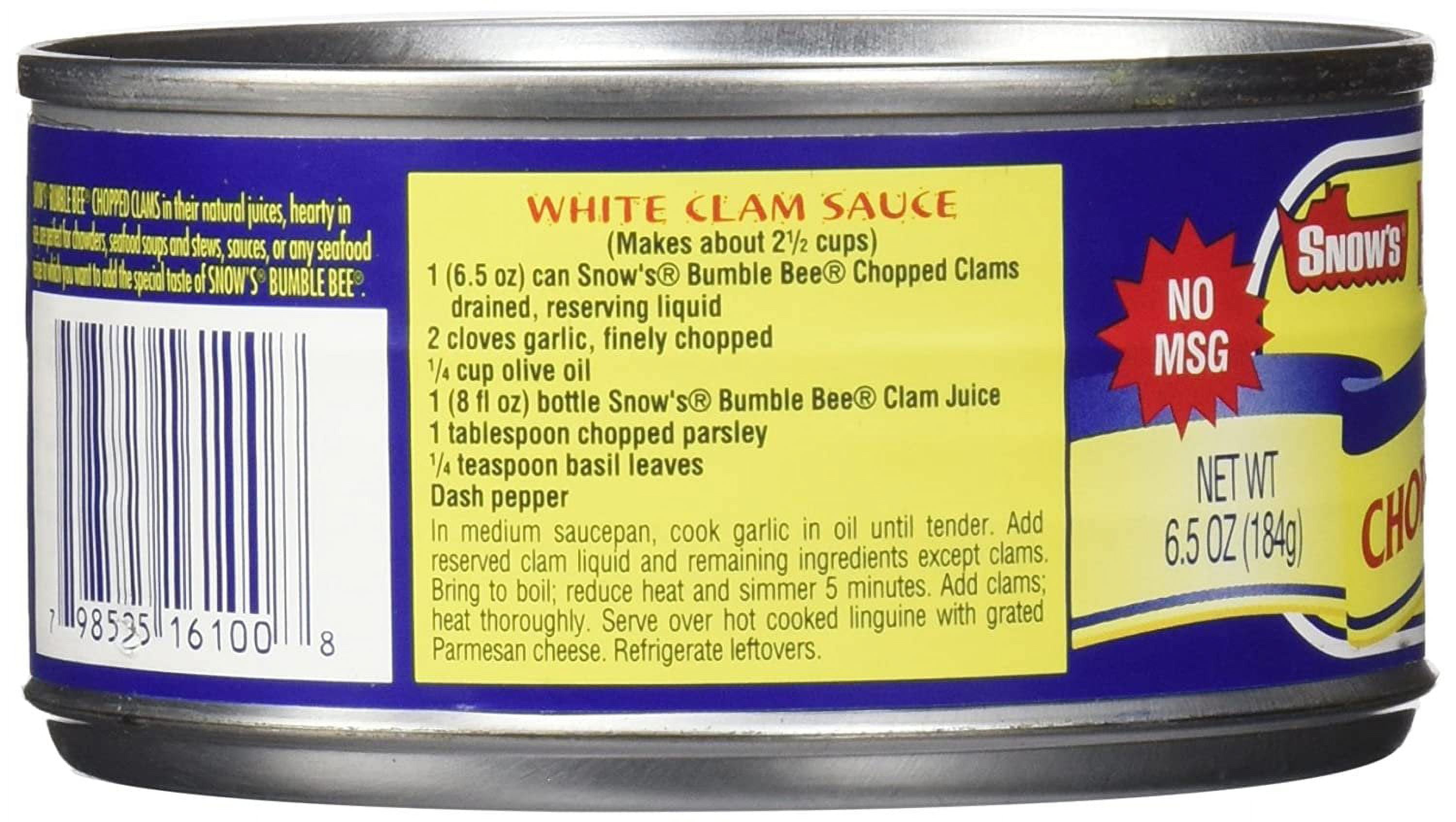 Snow's Chopped Wild Caught Clams 6 - 6.5 oz Cans