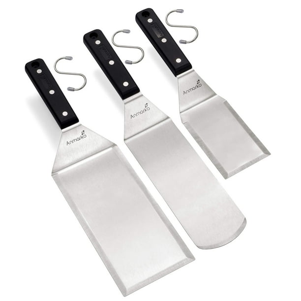 Juego de espátulas para plancha Anmarko de acero inoxidable con raspador