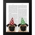 thumbnail image 2 of Fab Funky 12x14 Black Modern Framed Museum Art Print Titled - Party Pugs Pair, 2 of 5