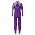 thumbnail image 4 of TiaoBug Leotard for Kids Girls Gymnastics Long Sleeve Full Body Suit One Piece Bodysuit Jumpsuit Purple 6, 4 of 7