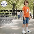 thumbnail image 2 of Yacht & Smith Children & Kids Wholesale Bulk Sports Crew, Athletic Case Pack Socks, by SOCKS'NBULK (240 Pairs White, Kids 4-6 (Shoe size 7-10)), 2 of 8