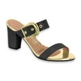 thumbnail image 3 of VIZZANO Women's Heeled Sandals with Buckle Strap,(4 COLORS) BLACK,  GOLD, OLIVE, BEIGE, BLACK, 3 of 4