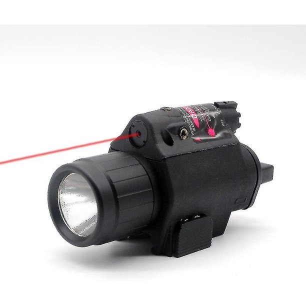 Linterna LED YONGSHENG con Interruptor a Presión y Carril Picatinny 20 Mm Rojo