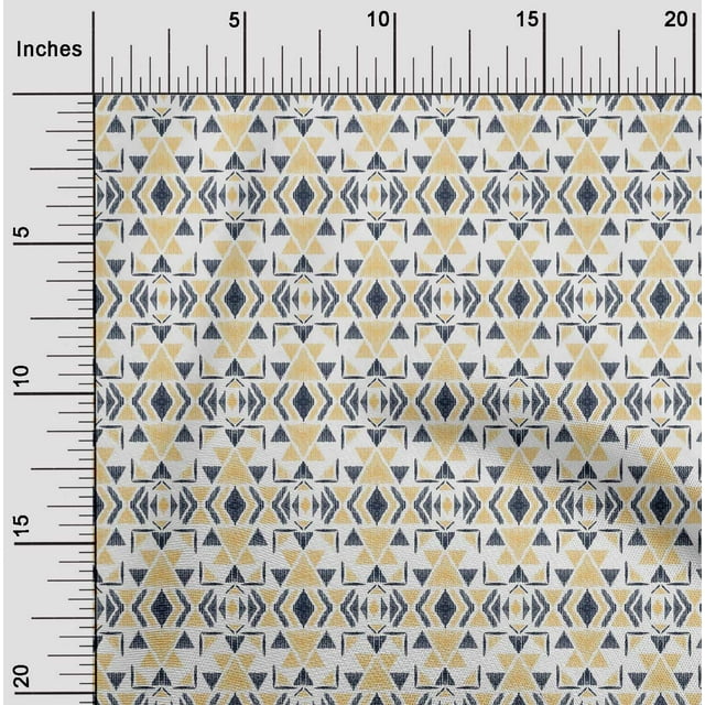 oneOone Tissu Georgette Viscose Triangle Ikat Imprimé 1 Yard 42 Pouces de Large