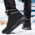 thumbnail image 5 of CHENge Winter Boots for Men Size 14 Knee High Round Toe Flat Soft Sole Fashion Comfort Elastic for Cold Weather Hiking Shoes(Black,10.5), 5 of 6