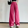 thumbnail image 2 of Ashirexll Women's Pants, Womens Casual Pants, Wide Leg Pants Woman, Summer Casual Womens Pants Solid Color Mid Waist Comfortable Wide Leg Casual Long Pants, 2 of 5