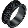 thumbnail image 1 of ORUYROP Men Vintage Celtic Rings, Can Engrave, Stainless Steel/Gold Plated/Black (Send Gift Box), 1 of 7
