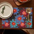 thumbnail image 4 of Pioneer Flower Floral Print Pattern Summer Placemats Table Placemats Set Of 6-Linen Kitchen Washable Placemats Table Mats 12x18 Inch Non-Slip Heat Resistant, 4 of 5