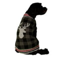 thumbnail image 1 of Holiday Time Grey Check Moose Dog Sweater, 1 of 2