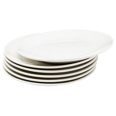 Appetizer Plates, Set of 6 White Ceramic Plates, Salad Plates Set, Stackable 8 Inch Round Plates, Dishwasher Safe, Bead and Butter Plates, Durable Plates for All Occasions