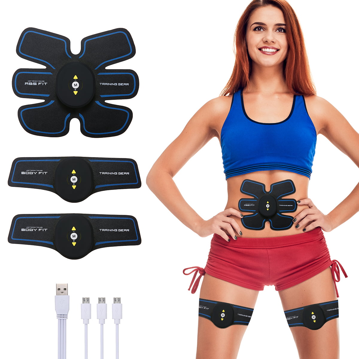 Electric USB Abdominal Stimulator Abs Arm Toner Trainer Abdominal Toning Belt 