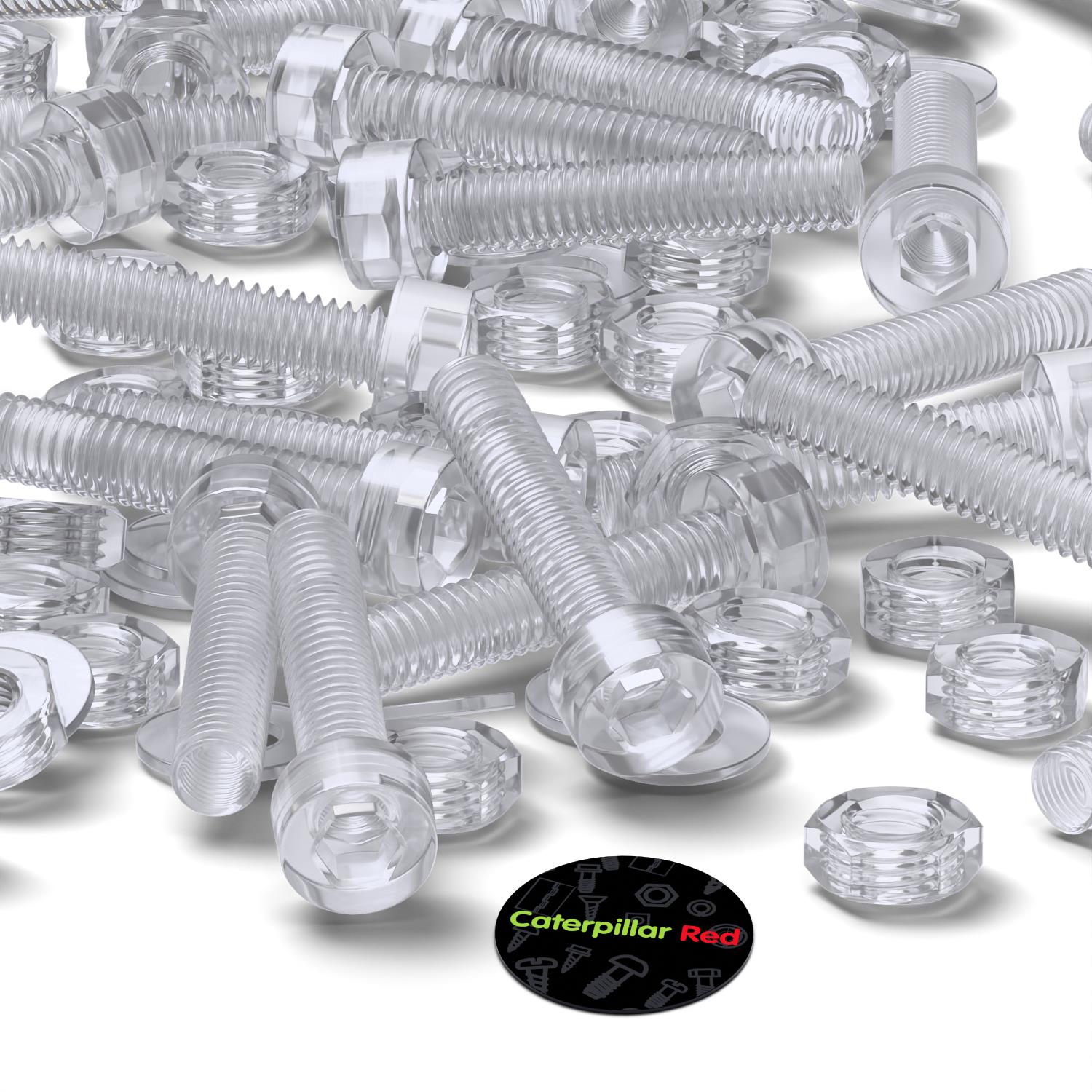 50 x Polycarbonate socket head, hex head, plastic machine screws, M3 x 20mm, Plastic Bolts, Nuts & Washers, (3/32 x 25/32 in)