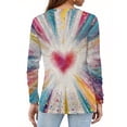 thumbnail image 5 of Valentine Day Shirts for Women Love Heart Print Long Sleeve Cute Tunic Tops Crew Neck Funny Casual Blouse Watermelon Red S, 5 of 5