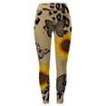 thumbnail image 2 of Gibobby Leggings Termicos Mujer Pantalones yoga deportivos cintura alta ajustados moda informal para mujer Leggings con estampado girasol y leopardo（Caqui， XXL), 2 of 4