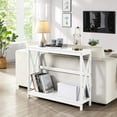 thumbnail image 4 of Wood Entryway Table, Console Table for Entryway, 2-Tier Sofa Table Accent Table w/Storage Shelf for Living Room, Hall, Foyer, White, 4 of 17