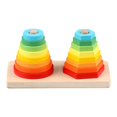 thumbnail image 1 of TISHITA Montessori Geometric Stacker Development Sorting Building Blocks Puzzle Stacking 2 towers, 1 of 8