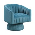 thumbnail image 3 of Modern Luxury Velvet Swivel Barrel Accent Chair, Comfortable Upholstered Armchair with Channel Stitching, 360° Swivel for Living Room Bedroom, 3 of 7
