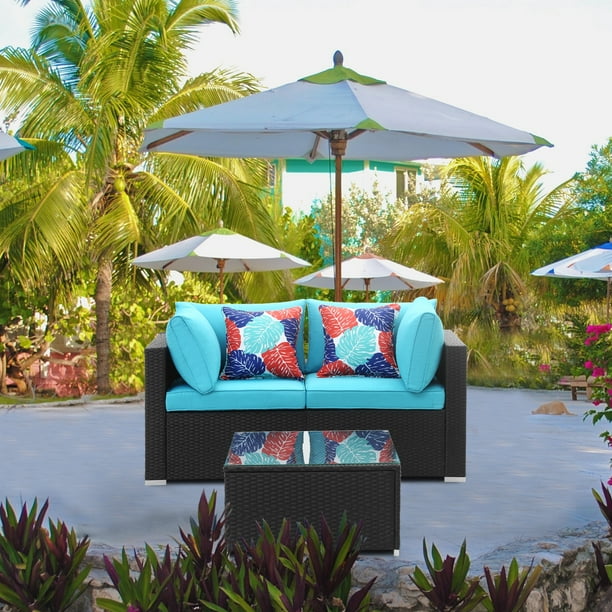 Ainfox Outdoor Patio Furniture 3 Pieces Pe Rattan Wicker Sectional Sofa Sets With Blue Pillows Cushions White Com - Christy Sports Patio Furniture Covers Ainfox Outdoor Patio Furniture 3 Pieces Pe Rattan Wicker Sectional Sofa Sets With Blue Pillows Cushions White Com - Christy Sports Patio Furniture Covers