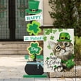 thumbnail image 5 of Newhomestyle Happy St Patricks Day Cat Garden Flag 12x18 Inch Double Sided for Outside Small Burlap Green Shamrocks Clovers Hat Yard Holiday Flag, 5 of 5