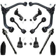Detroit Axle - Front End 12pc Suspension Kit for Jeep Liberty 2006-2007, 2 Upper Control Arms w/Ball Joints 2 Lower Ball Joints 2 Sway Bar Links 4 Tie Rods, 2 Boots, Replacement