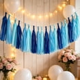 thumbnail image 4 of Dongrere Plastic Tassel Garland Banner, Colorful Fringe Streamer for Birthday Wedding Shower Party Wall Backdrop Decor, Blue, 4 of 6
