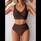 thumbnail image 4 of Conjunto de Bikini con Falda de Baño para Mujer, Color Café, Talla L, 4 of 7