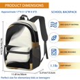 thumbnail image 3 of Black and Gold Marble Pattern 17" School Backpacks for Teens,Waterproof Oxford Fabric,S-Shape Padded Straps for School,Travel,Hiking,Camping, 3 of 6
