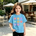 thumbnail image 2 of Zpanxa Girls T Shirts Grid Print Crew Neck Short Sleeve Summer Tee, 2 of 7