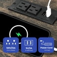 thumbnail image 2 of Wooflex Modern Dark Wood Nightstand, 25x23.6x23.6", LED Lights, USB Ports, Assembly Req, 2 of 7