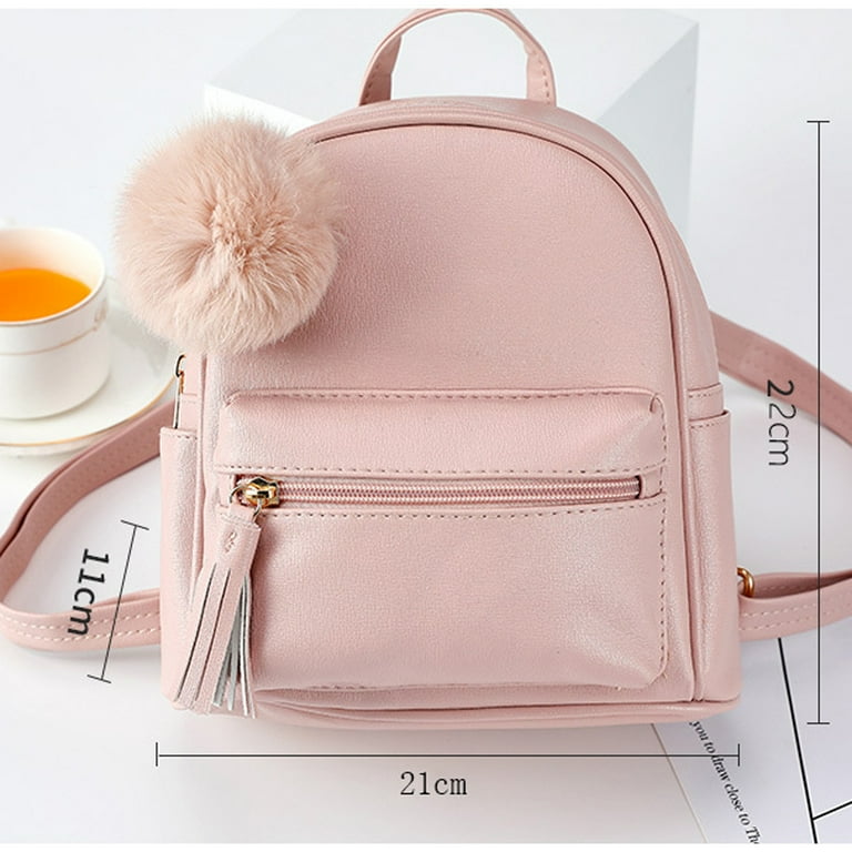 Mini Backpack Purse for Girls Teen Women Purses PU Leather Pom Backpack  Shoulder