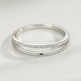 thumbnail image 5 of Korea Simple Double Line Ring Micro Diamond 925 Sterling Silver, 5 of 6