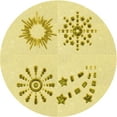 thumbnail image 1 of Ahgly Company Machine Washable Indoor Round Transitional Yellow Area Rugs, 8' Round, 1 of 7