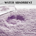 thumbnail image 4 of Bathroom Contour Rug Non Slip Bath Mat Water Absorbent Soft Microfiber Shaggy Bathroom Mat Machine Washable Bath Rug for Bathroom Thick Plush U Shape Toilet Rug (20 x 24, Lavender), 4 of 6