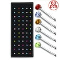thumbnail image 5 of 18mm Thin Nose Studs with Hoop Ball Jewelry and Bar Available in 2 Colors H, 5 of 5