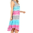 thumbnail image 4 of Sakkas Desert Sun Caftan Dress / Cover Up - Grey / Turquoise - One Size, 4 of 5